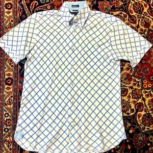 TOMMY HILFIGER NWOT Vintage 80s Button Down Short Sleeve Cotton Shirt Size M